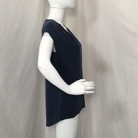 Max Studio Silk V-Neck Top (UC11) - Picture 4 of 8